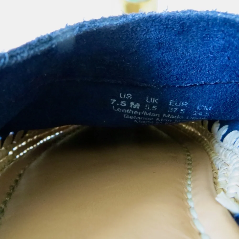 Sam Edelman Suede Espadrille Mules Austin Navy Blue SZ 7.5